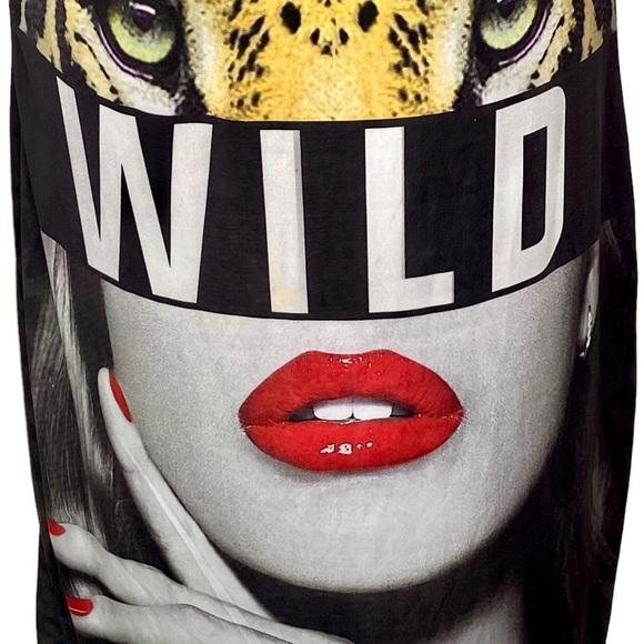 Blush Women's Cheetah Leopard WILD Dress 1X Yellow Black Red White Sleeveless - Picture 6 of 8